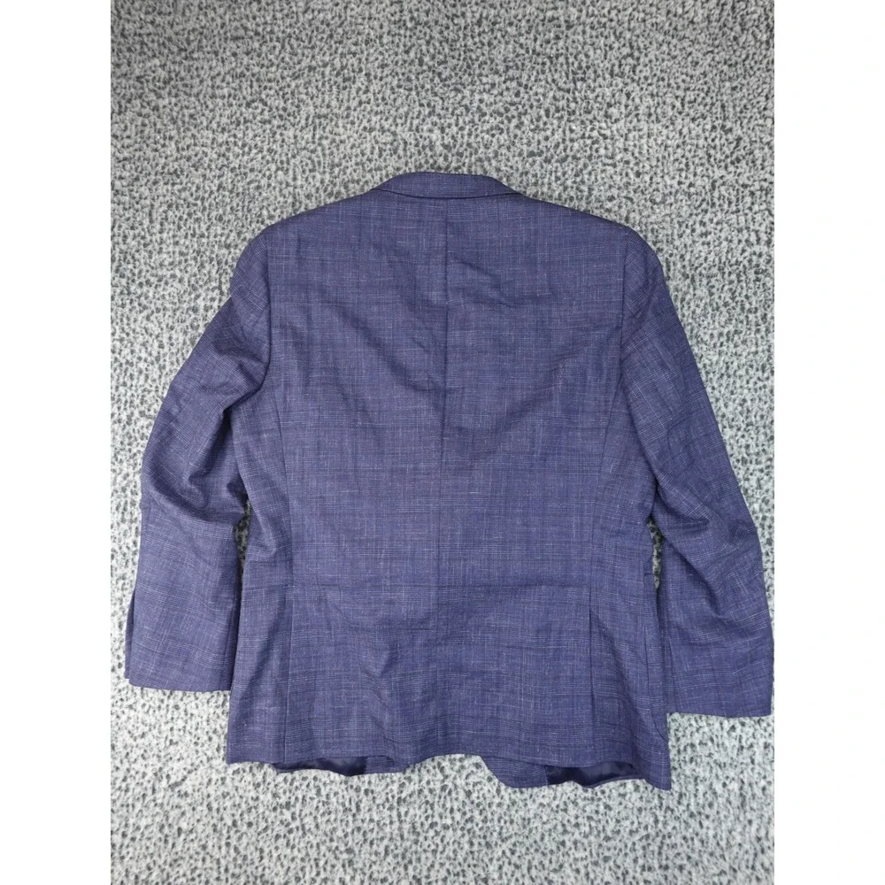 Peter Millar Blazer Mens 46R Navy Blue Good Glen Plaid Patch Pocket Sport Coat